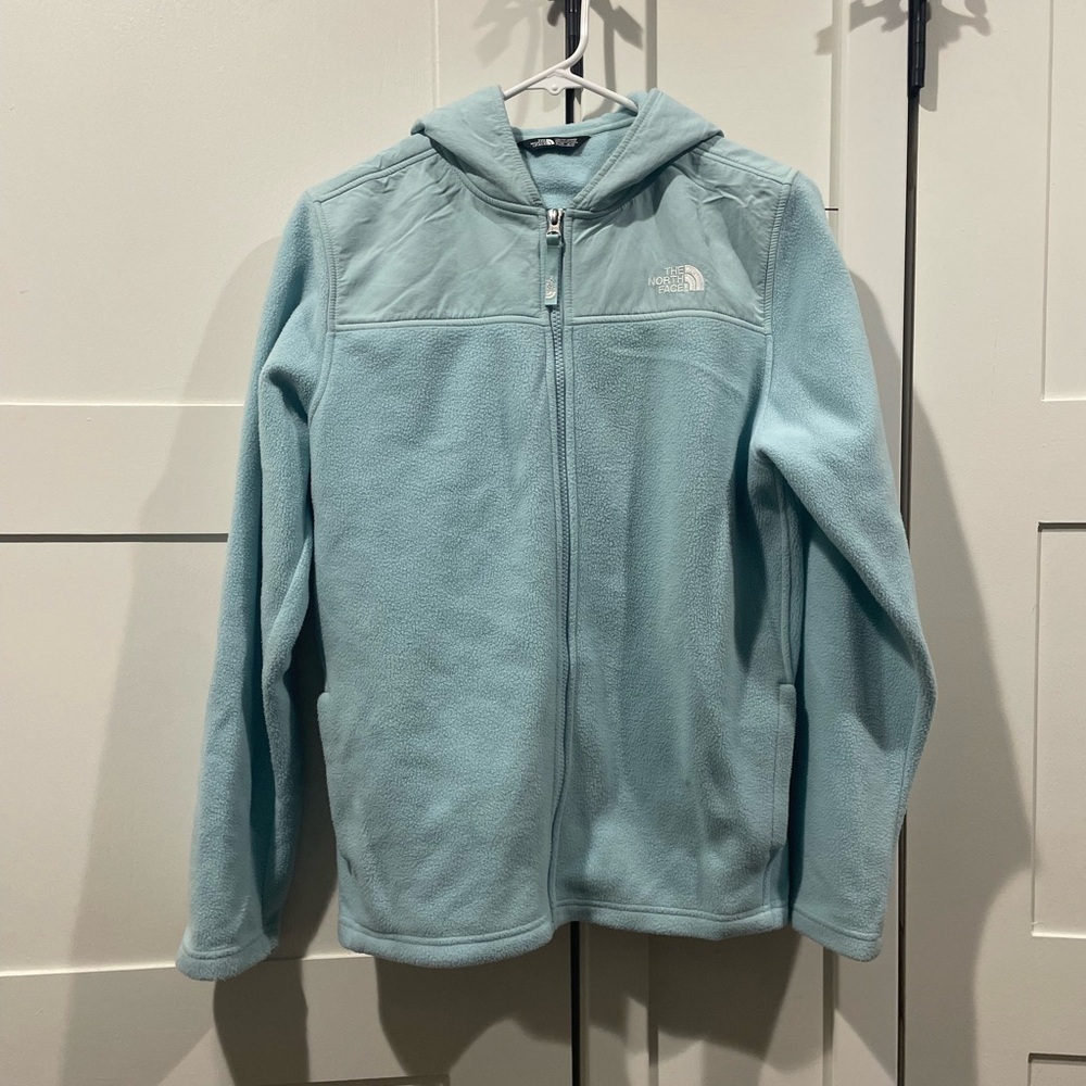 The North Face Kids Light Blue Hooded Fleece Jacket